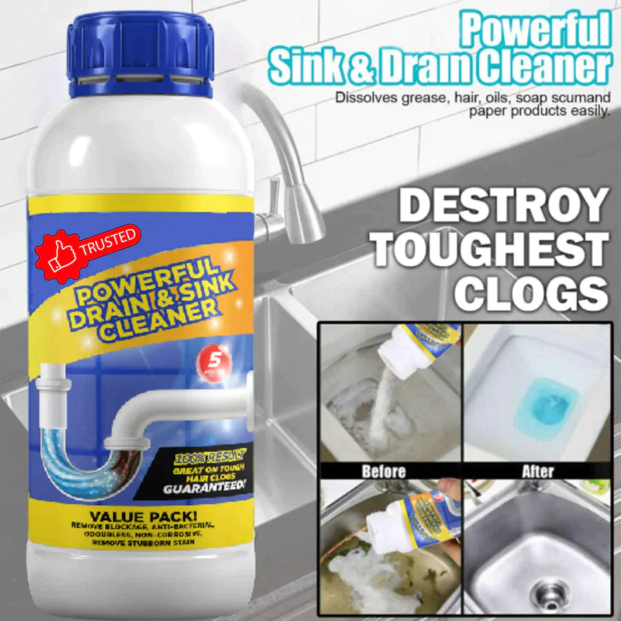 Drain Cleaner Powder Removes Clogs, Blockages in Washbasin 100ml (Pack of 2)