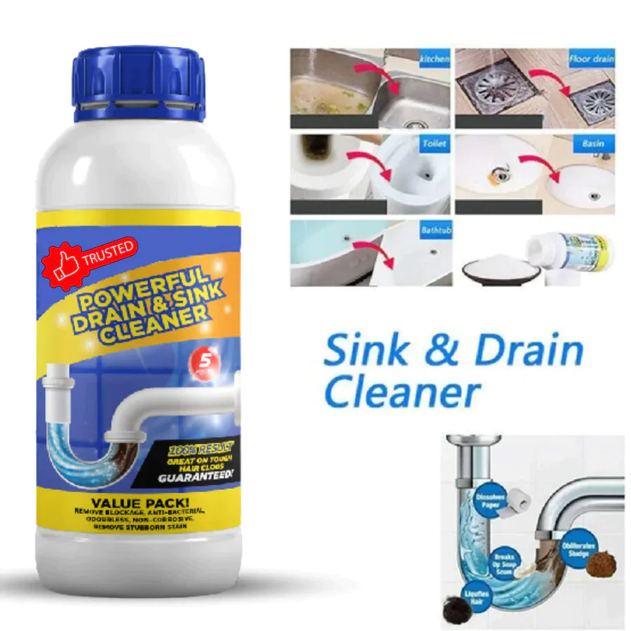 Drain Cleaner Powder Removes Clogs, Blockages in Washbasin 100ml (Pack of 2)