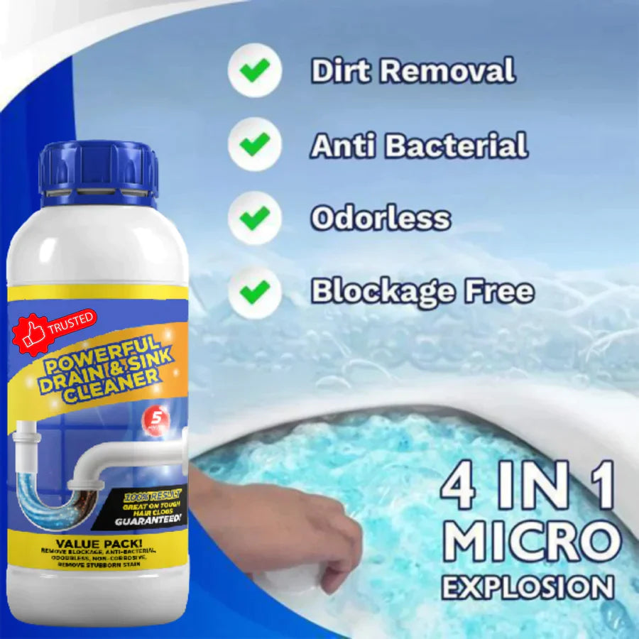 Drain Cleaner Powder Removes Clogs, Blockages in Washbasin 100ml (Pack of 2)