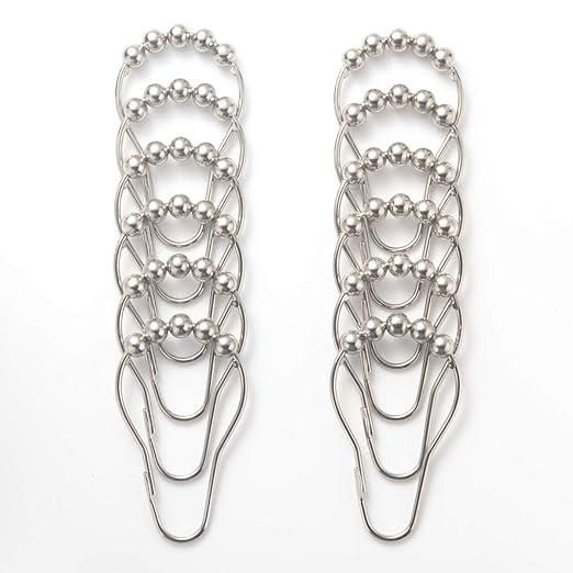 Anti-Rust Metal Double Glide Curtain Hooks for Bathroom Shower Rods Set of 12